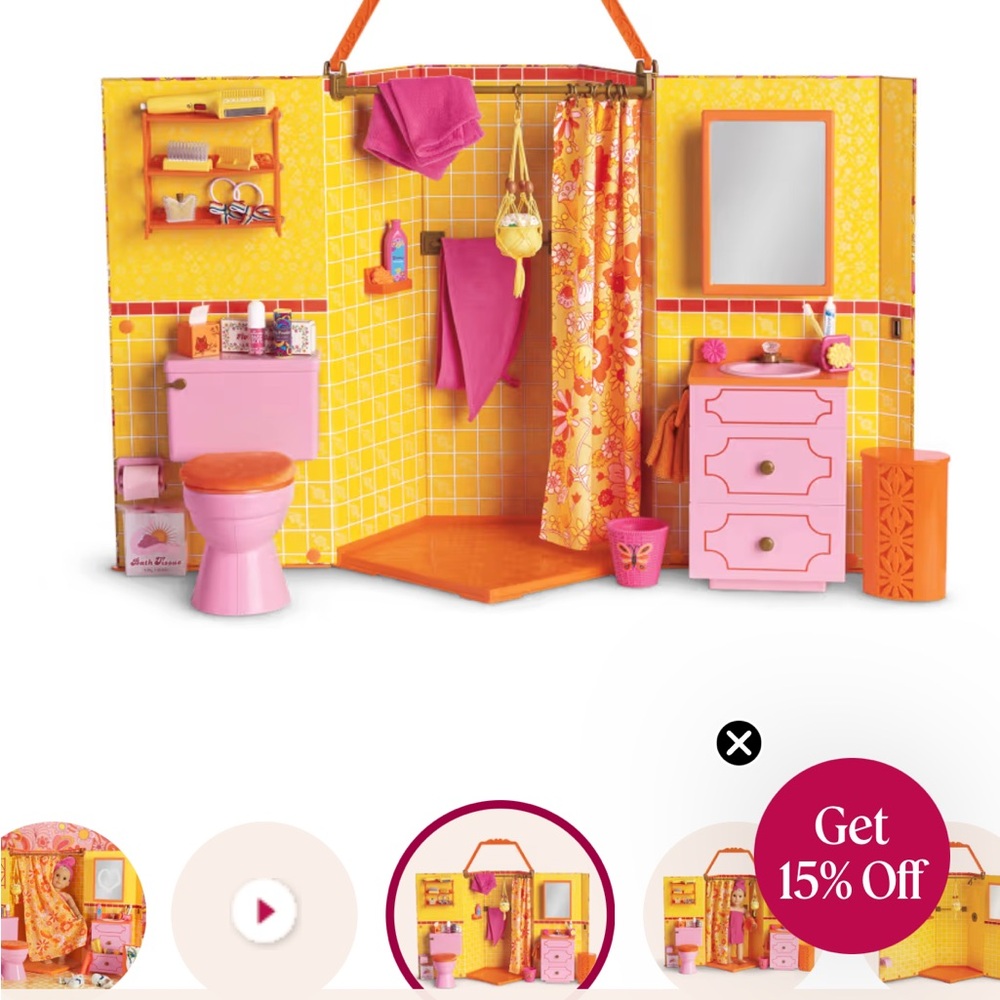 American Girl Julie’s Groovy Bathroom Set